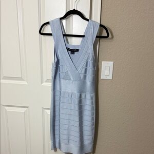 French Connection Light Blue V-Neck Mini Dress